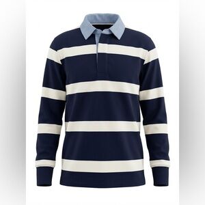 Kids J. Crew Navy and White Striped Polo NWT
